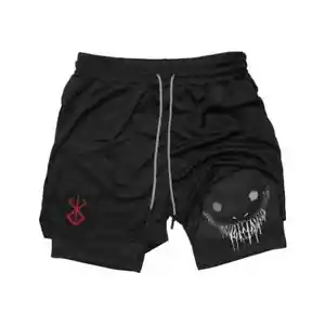Pantaloncini da corsa Anime Berserk nuovi uomo fitness palestra allenamento 2 in 1 pantaloncini sportivi - Foto 1 di 30