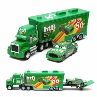 Set of 2 Disney Pixar Cars No.86 Chick Hicks Truck &Car Diecast Toys 1:55 Car - Image 1 of 4