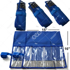 4pcs Blue Fishing 6-Pocket Lure Jig Bag Rollup Trolling Storage Jig bait bag NEW - Picture 1 of 8
