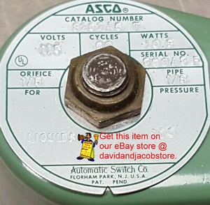 8262A6 T, válvula solenoide ASCO 1/8" tubería, 115VAC, 10.5W, 100 PSI, PARA LÍQUIDOS. - Imagen 1 de 7