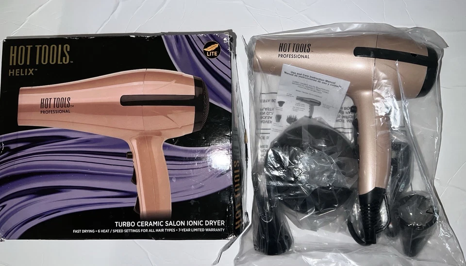 Secadora turbo iónica Hot Tools Professional 1875W rendimiento silencioso, 1043BL Foto 1 de 4