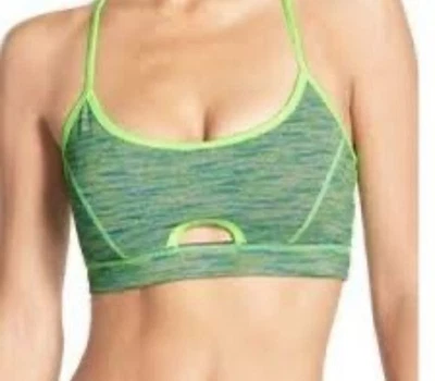 Zella Sundown T-Back Sports Bra Top Green Blue Size Medium Gym Run Activewear - Image 1 of 4