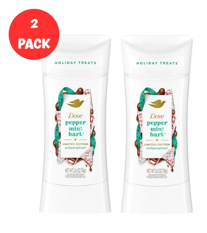 Дезодорант-антиперспирант Dove Pepper Mint Bark праздничный ограниченный выпуск (2 УПАКОВКИ) - Изображение 1 из 3
