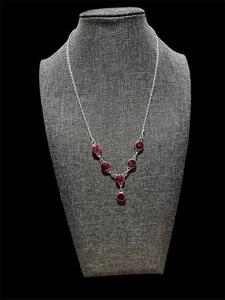 Collar Rubí Plata Esterlina Nuevo - Imagen 1 de 6