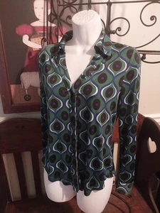 BLUSA TRUTH BY REPUBLIC GROOVY VINTAGE LOOK TALLA S ABSTRACTO BOTÓN DELANTERO CAMISA - Imagen 1 de 6