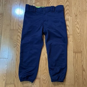 Mizuno Performance Women's Size M Navy Belted Softball Pants 21.5” Inseam - Picture 1 of 6