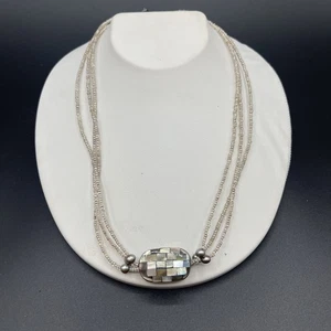 Beautiful 925 Sterling Silver Clasp Beaded Necklace # C717 - Picture 1 of 14