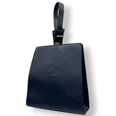 Auténtico YVES SAINT LAURENT YSL Logo Nylon Mini Bolso de Mano Bolso Azul Marino De Colección Foto 1 de 4