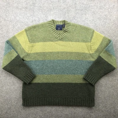 Suéter masculino vintage American Eagle grande mistura de lã listrado pulôver limitado - Imagem 1 de 4