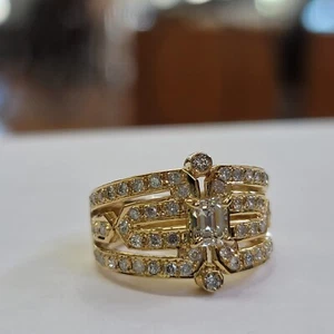 18k gold diamond cluster ring - Picture 1 of 19