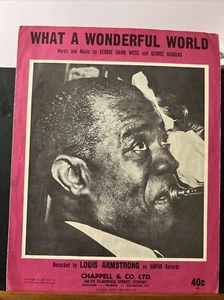 Vintage Sheet Music - What A Wonderful World - Louis Armstrong Rare - 1967 Aus - Picture 1 of 7
