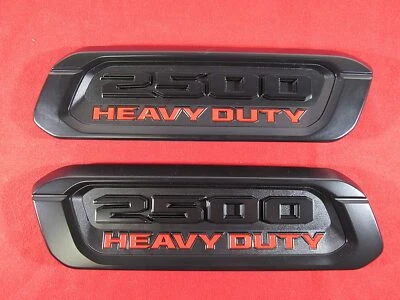 2x OEM HEAVY DUTY Emblem Left Right Hood Badge fits RAM 2500 RAM2500 Black Red - Image 1 of 4