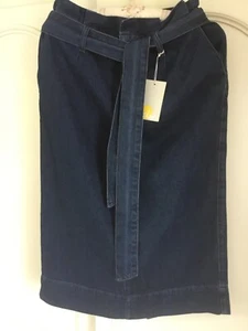 BODEN DENIM SKIRT Size 12 LONG BNWT Dark Blue Cotton - Picture 1 of 9