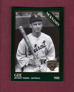 #1390 GERALD "GEE" WALKER, 1932 Detroit Tigers 1995 Megacards/Conlon NICKNAMES