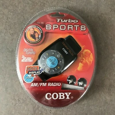 Coby Portable AM FM Weather Sports Arm Band Digital Radio Stereo Turbo CX-96 - Image 1 of 2