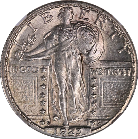 1923-S Standing Liberty Quarter NGC MS62 FH Key Date Superb Eye Appeal Cover