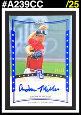 2014 Leaf Perfect Game Showcase Auto BLUE /25 Andrew Miller #A-AM3 Auto A239CC