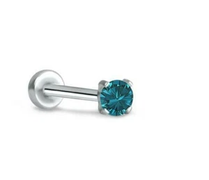 2.7mm REAL BLUE DIAMOND LABRET BODY,CERTIFICATE LIP EAR 1/4",5/16",3/8",7/16,1/2 - Bild 1 von 11