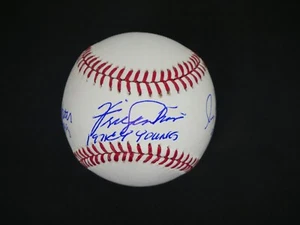 FERGIE JENKINS GREG MADDUX BRUCE SUTTER SIGNED OMLB BASEBALL INSCRIBED - JSA COA - Picture 1 of 7