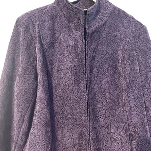 DressBarn Damen Blazer Größe XL Langarm lila und schwarz mit 2 Fronttaschen - Bild 1 von 10