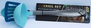 Juego de utensilios de tomillo y mesa 3 piezas azul con asas de acero inoxidable - Imagen 1 de 7