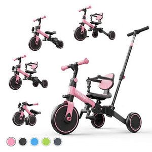 Besrey Toddler Tricycle with Push Handle for Girl/Boy,Kids Trike Bicycles,Pink - Picture 1 of 11