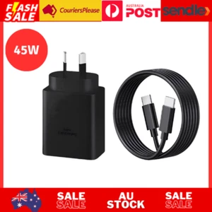 Genuine Samsung 45W Super FAST Wall Charger PD Adapter & Type C USB-C Cable S23 - Picture 1 of 12