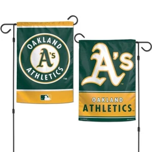 OAKLAND ATHLETICS A'S LOGO 12"X18" 2-SIDED GARDEN FLAG NEW WINCRAFT ๐ - Picture 1 of 1