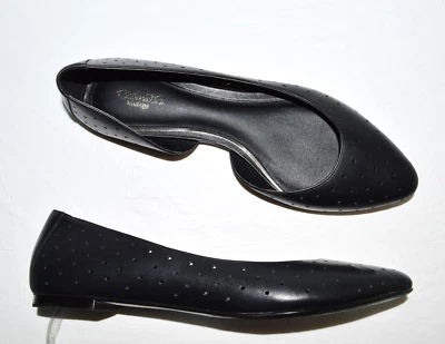 ZAPATOS PLANOS CORONA VINTAGE TALLA 9,5 M CUERO GENUINO NEGRO PUNTA PUNTIAGUDA RECORTADOS Foto 1 de 4