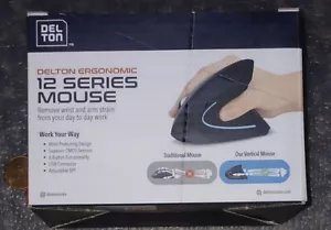 New Delton Ergonomic Wireless Mouse - Battery Operated Auto Pair Dongle Included - Picture 1 of 2