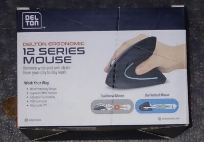 New Delton Ergonomic Wireless Mouse - Battery Operated Auto Pair Dongle Included - Image 1 of 2