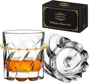 Spinning Whiskey Glasses Set of 2, Rotatable Old Fashioned Glasses, Cocktail ... - Picture 1 of 8