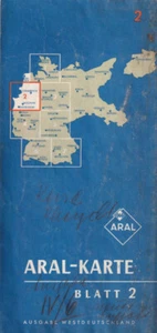 Aral Blatt 2 Strassenkarte IV/6 Westdeutschland Landkarte Auto Reise Vintage - Picture 1 of 8