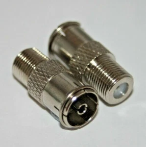 1 X F Type female Satellite to TV Aerial Coaxial Female Adaptor Coax Connector - Picture 1 of 11