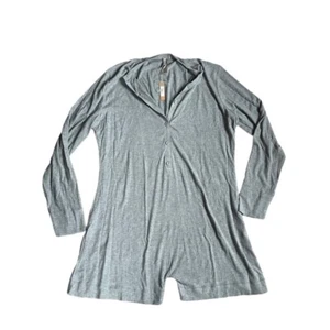 SKIMS 4XL Lounge Button Henley Strampler Ripp Langarm grau 120 UVP NEU MIT ETIKETT - Bild 1 von 7