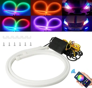 Strisce LED sequenziali APP Bluetooth RGB faro multicolore DRL 24 pollici confezione da 2 - Foto 1 di 11