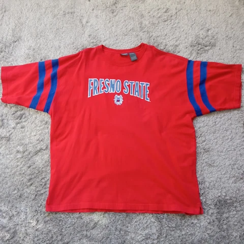 Vintage State Bulldogs Short Sleeve T Shirt Men's Red Size XXL  Embroidered Logo Cover