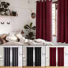 2 Pc Blackout Grommet Panel Window Curtains Thermal Insulated Drapes for Bedroom