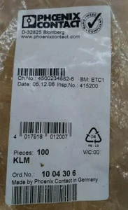 PHOENIX CONTACT KLM TERMINAL STRIPS MARKER CARRIER ( 1004306 ) 4D - Picture 1 of 3