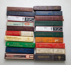 Straight Razor Box Lot Filarmonica CV Heljestrand Dorko Fon Trident Effendi - Picture 1 of 4