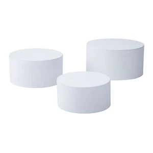 White Round Buffet Riser Set - 3 Pc - Picture 1 of 1