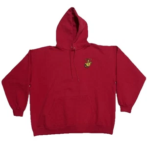 Marine Corps Hoodie Sweatshirt Mens Size 2XL Red Embroidered Simper Fidelis USMC - Picture 1 of 15