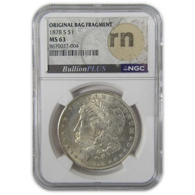 1878 S Morgan Dollar MS 63 NGC Silver Original Bag Fragment SKU:I23687 - Image 1 of 4