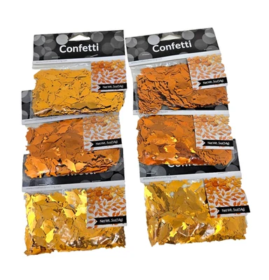 ¡NUEVO! Tapa de graduación de papel de aluminio fiesta confeti NARANJA *LOTE DE 6* Foto 1 de 2