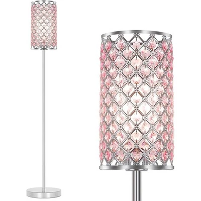 Stylish Crystal Floor Lamp Elegant Design On/Off Foot Switch Suitable E26 Bulbs - Image 1 of 4