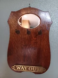 Vintage Oak Mirror Key Holder - Picture 1 of 12