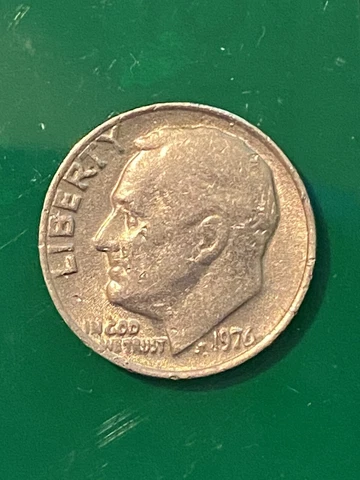 1976 NO MINT MARK ROOSEVELT DIME DOUBLE DIE RIM ERROR CIRCULATED Cover