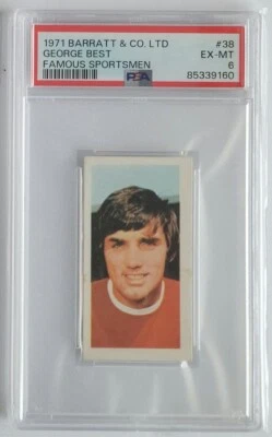 Barratt & Co George Best Famous Sportsmen 1971 #38 PSA 6 Foto 1 de 2