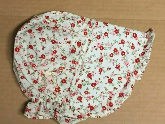 Gorro Flores Blanco/Rojo Pradera Guerra Civil Amish Tamaño Grande Nuevo  Foto 1 de 1