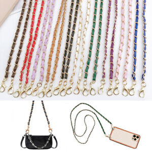 Replacement Metal Leather Chain Purse Strap Shoulder Crossbody For Handbag Bag +